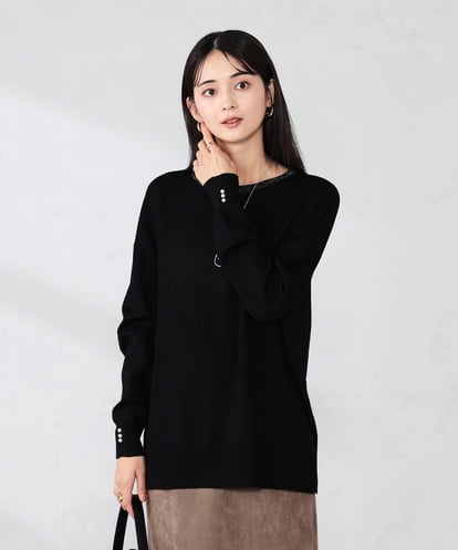 K2FJA06044 a.v.v 袖パール付きチュニックニット