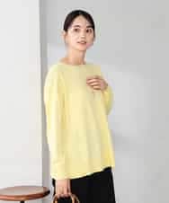K2FJA06044 a.v.v(アー・ヴェ・ヴェ) 袖パール付きチュニックニット ライトイエロー