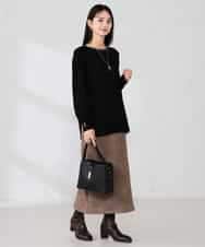 K2FJA06044 a.v.v(アー・ヴェ・ヴェ) 袖パール付きチュニックニット ライトイエロー