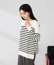 K2FJA06044 a.v.v(アー・ヴェ・ヴェ) 袖パール付きチュニックニット ライトイエロー