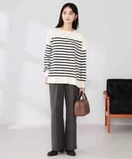 K2FJA06044 a.v.v(アー・ヴェ・ヴェ) 袖パール付きチュニックニット ライトイエロー