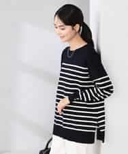 K2FJA06044 a.v.v(アー・ヴェ・ヴェ) 袖パール付きチュニックニット ライトイエロー