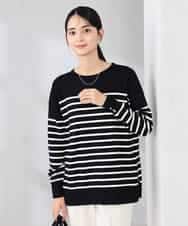 K2FJA06044 a.v.v(アー・ヴェ・ヴェ) 袖パール付きチュニックニット ライトイエロー