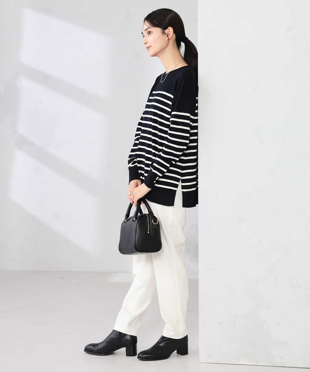 K2FJA06044 a.v.v(アー・ヴェ・ヴェ) 袖パール付きチュニックニット ライトイエロー