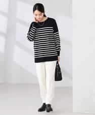 K2FJA06044 a.v.v(アー・ヴェ・ヴェ) 袖パール付きチュニックニット ライトイエロー