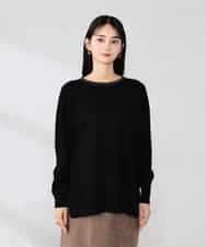 K2FJA06044 a.v.v(アー・ヴェ・ヴェ) 袖パール付きチュニックニット ライトイエロー