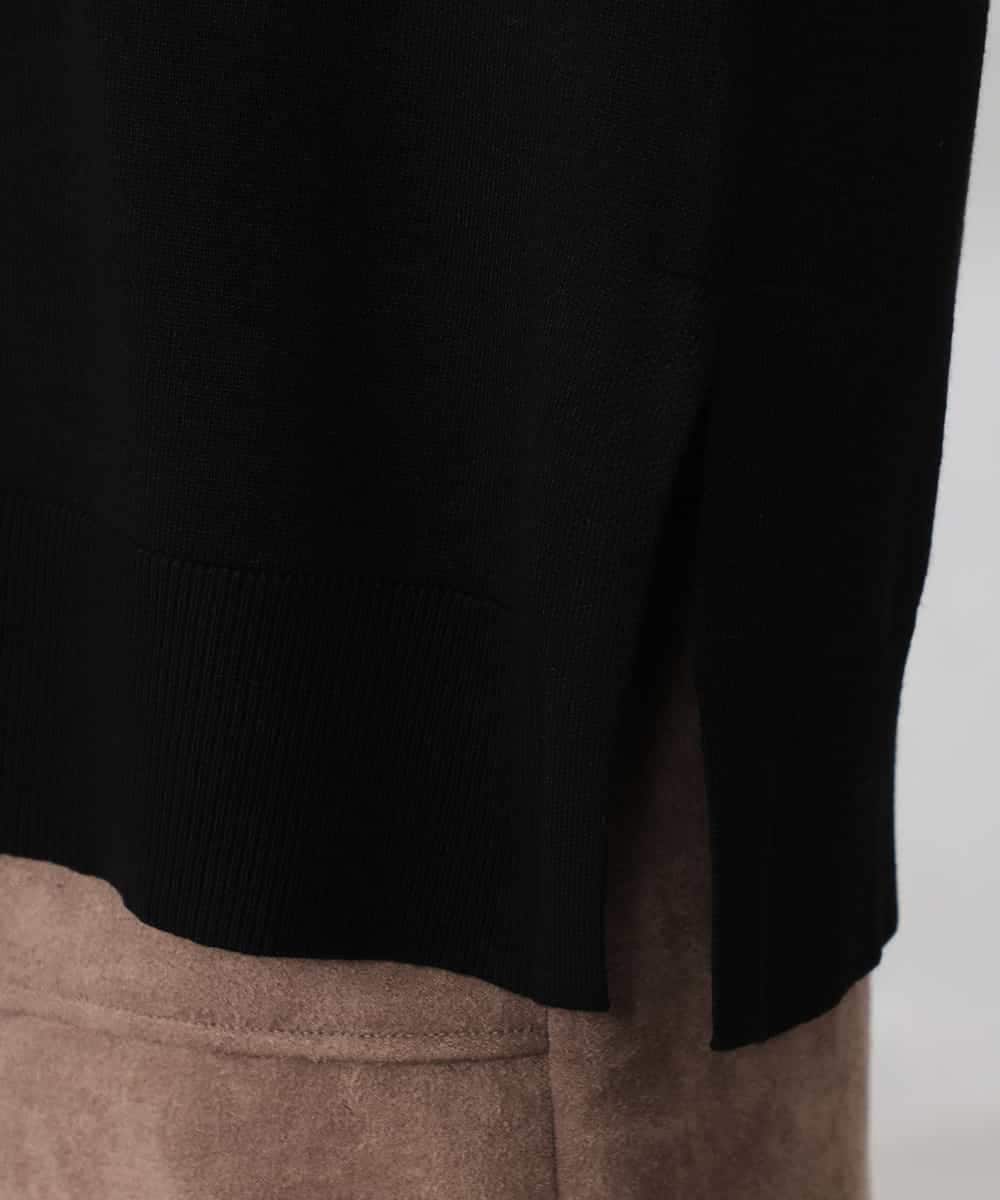 K2FJA06044 a.v.v(アー・ヴェ・ヴェ) 袖パール付きチュニックニット ライトイエロー