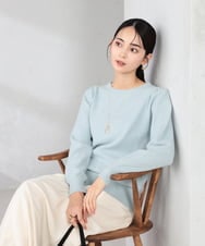 K2FKA14049 a.v.v(アー・ヴェ・ヴェ) スパンコール混クルーネックニット ライトブルー