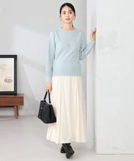 K2FKA14049 a.v.v(アー・ヴェ・ヴェ) スパンコール混クルーネックニット ライトブルー