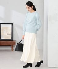 K2FKA14049 a.v.v(アー・ヴェ・ヴェ) スパンコール混クルーネックニット ライトブルー