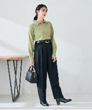 K2FKA16044 a.v.v(アー・ヴェ・ヴェ) 襟付きスキッパーニット グリーン
