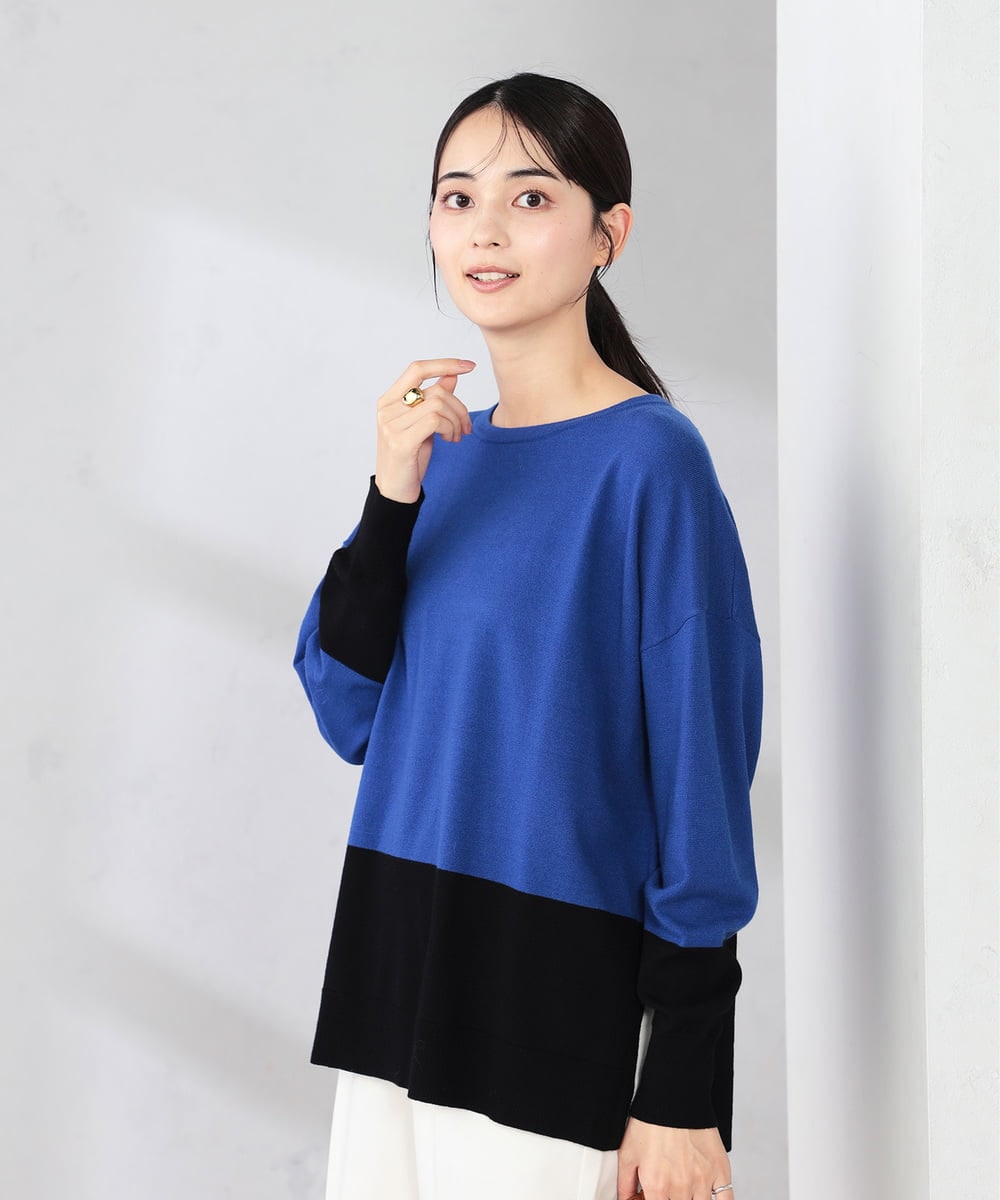 K2FKA18039 a.v.v(アー・ヴェ・ヴェ) バイカラーニット【新色追加】 レッド