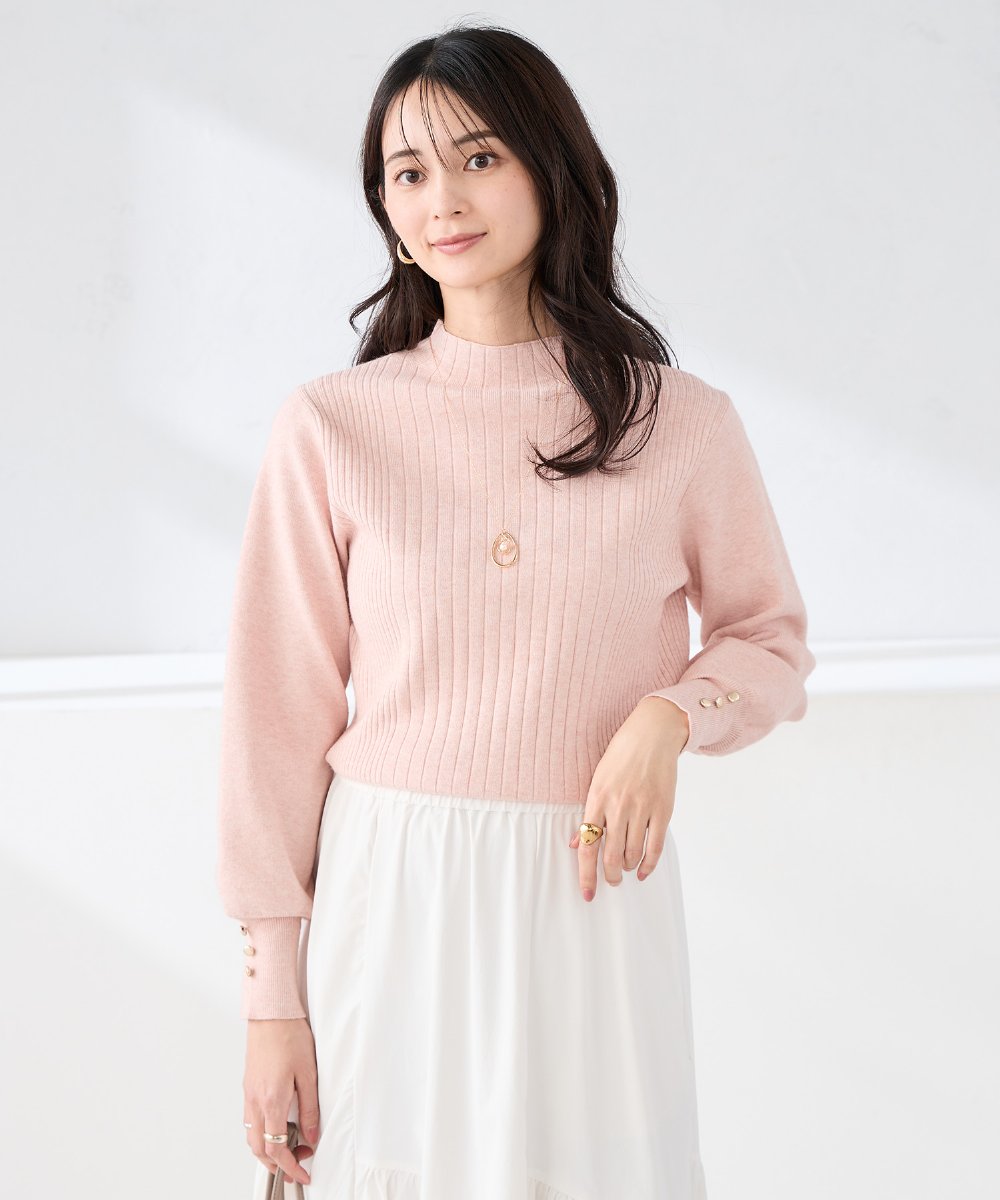 K2FKA24044 a.v.v(アー・ヴェ・ヴェ) プチハイネック針抜きニット【新色追加】 ラベンダー