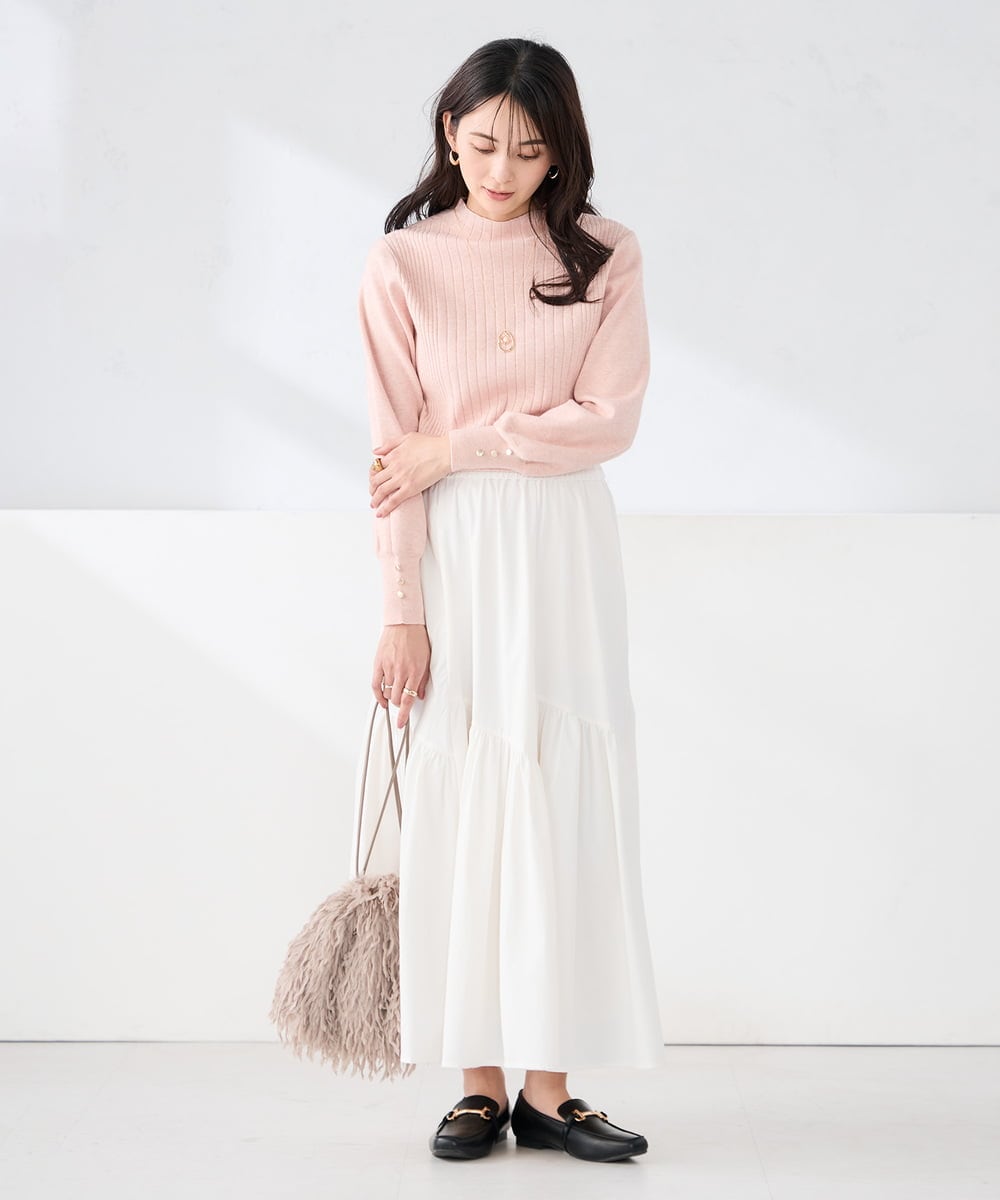 K2FKA24044 a.v.v(アー・ヴェ・ヴェ) プチハイネック針抜きニット【新色追加】 ラベンダー