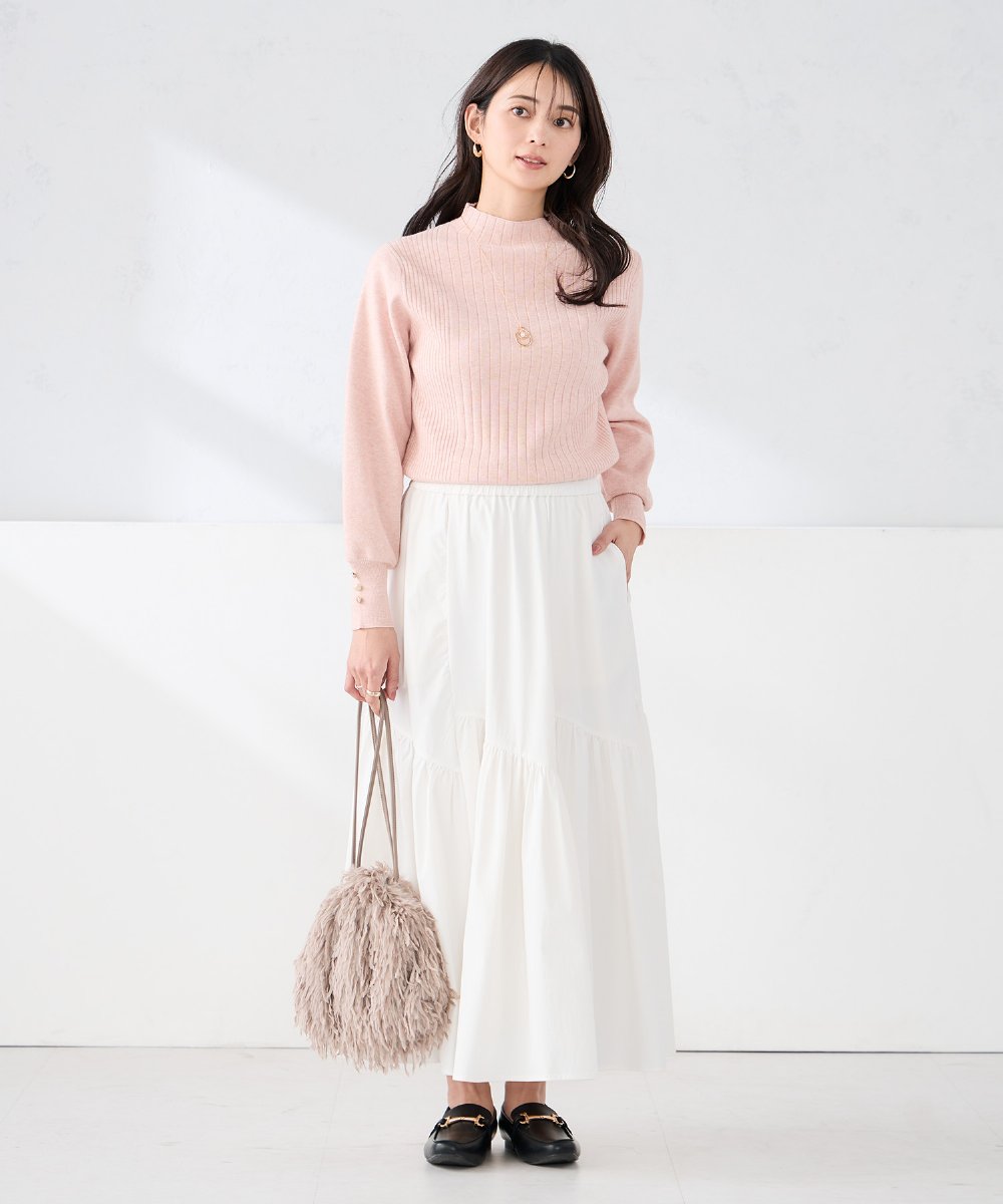 K2FKA24044 a.v.v(アー・ヴェ・ヴェ) プチハイネック針抜きニット【新色追加】 ラベンダー