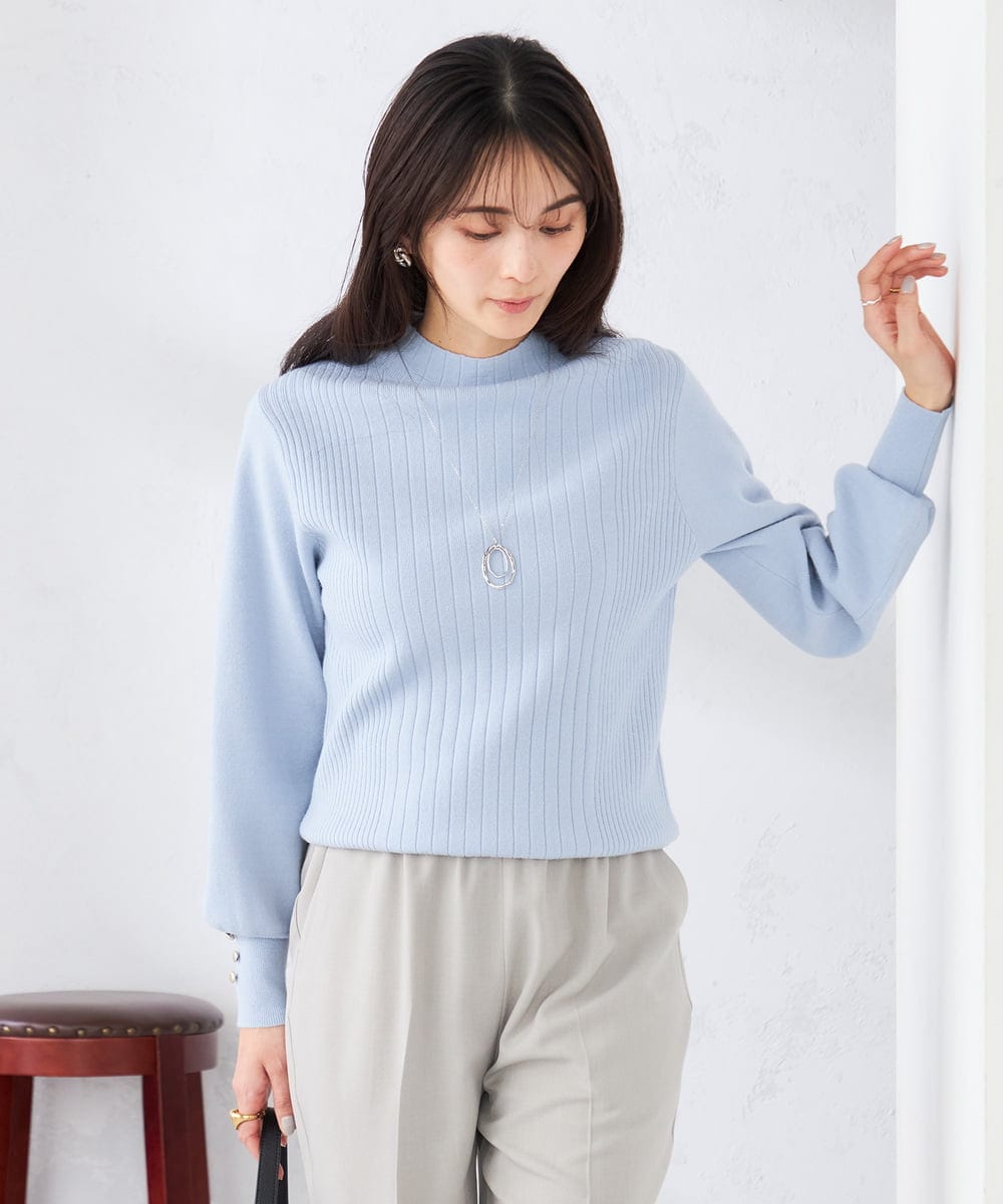 K2FKA24044 a.v.v(アー・ヴェ・ヴェ) プチハイネック針抜きニット【新色追加】 ラベンダー