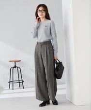 K2FKA26044 a.v.v(アー・ヴェ・ヴェ) ワンポイント刺繍ケーブルニット ラベンダー