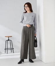 K2FKA26044 a.v.v(アー・ヴェ・ヴェ) ワンポイント刺繍ケーブルニット ラベンダー