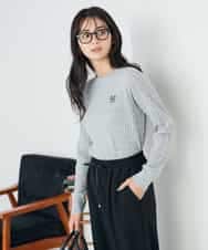 K2FKA26044 a.v.v(アー・ヴェ・ヴェ) ワンポイント刺繍ケーブルニット ラベンダー
