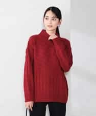 K2FKA55049 a.v.v(アー・ヴェ・ヴェ) ケーブル編みバイアスデザインニット レッド