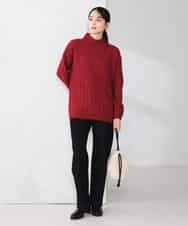 K2FKA55049 a.v.v(アー・ヴェ・ヴェ) ケーブル編みバイアスデザインニット レッド