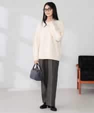 K2FKA55049 a.v.v(アー・ヴェ・ヴェ) ケーブル編みバイアスデザインニット レッド