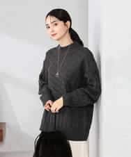 K2FKA55049 a.v.v(アー・ヴェ・ヴェ) ケーブル編みバイアスデザインニット レッド