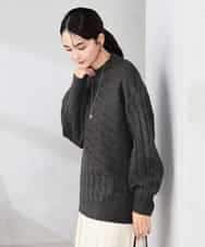 K2FKA55049 a.v.v(アー・ヴェ・ヴェ) ケーブル編みバイアスデザインニット レッド