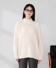 K2FKA55049 a.v.v(アー・ヴェ・ヴェ) ケーブル編みバイアスデザインニット レッド