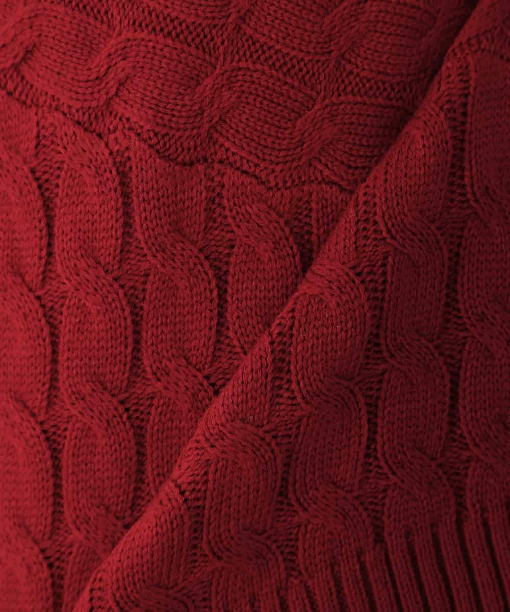 K2FKA55049 a.v.v(アー・ヴェ・ヴェ) ケーブル編みバイアスデザインニット レッド