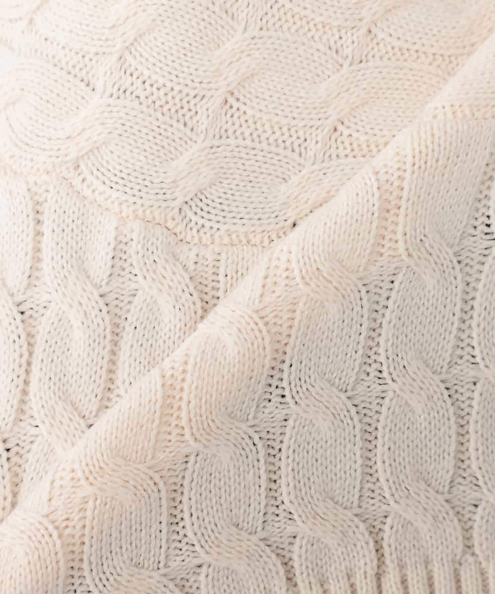 K2FKA55049 a.v.v(アー・ヴェ・ヴェ) ケーブル編みバイアスデザインニット レッド