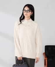 K2FKA55049 a.v.v(アー・ヴェ・ヴェ) ケーブル編みバイアスデザインニット アイボリー