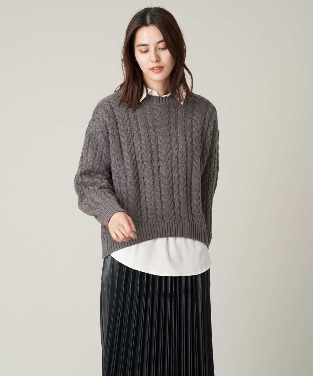 Knit Pullover  グレーA 36 ニット　プルオーバー