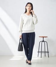 K2FKV49039 a.v.v(アー・ヴェ・ヴェ) 【洗える】ラメVネックパフスリーブニット（アンサンブル対応） グレー