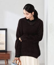 K2FLA21044 a.v.v(アー・ヴェ・ヴェ) フェザーヤーンVネックニット ラベンダー