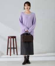 K2FLA21044 a.v.v(アー・ヴェ・ヴェ) フェザーヤーンVネックニット ラベンダー