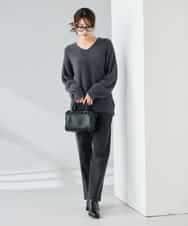 K2FLA21044 a.v.v(アー・ヴェ・ヴェ) フェザーヤーンVネックニット ラベンダー