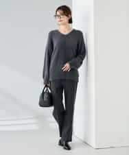 K2FLA21044 a.v.v(アー・ヴェ・ヴェ) フェザーヤーンVネックニット ラベンダー