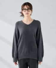 K2FLA21044 a.v.v(アー・ヴェ・ヴェ) フェザーヤーンVネックニット ラベンダー