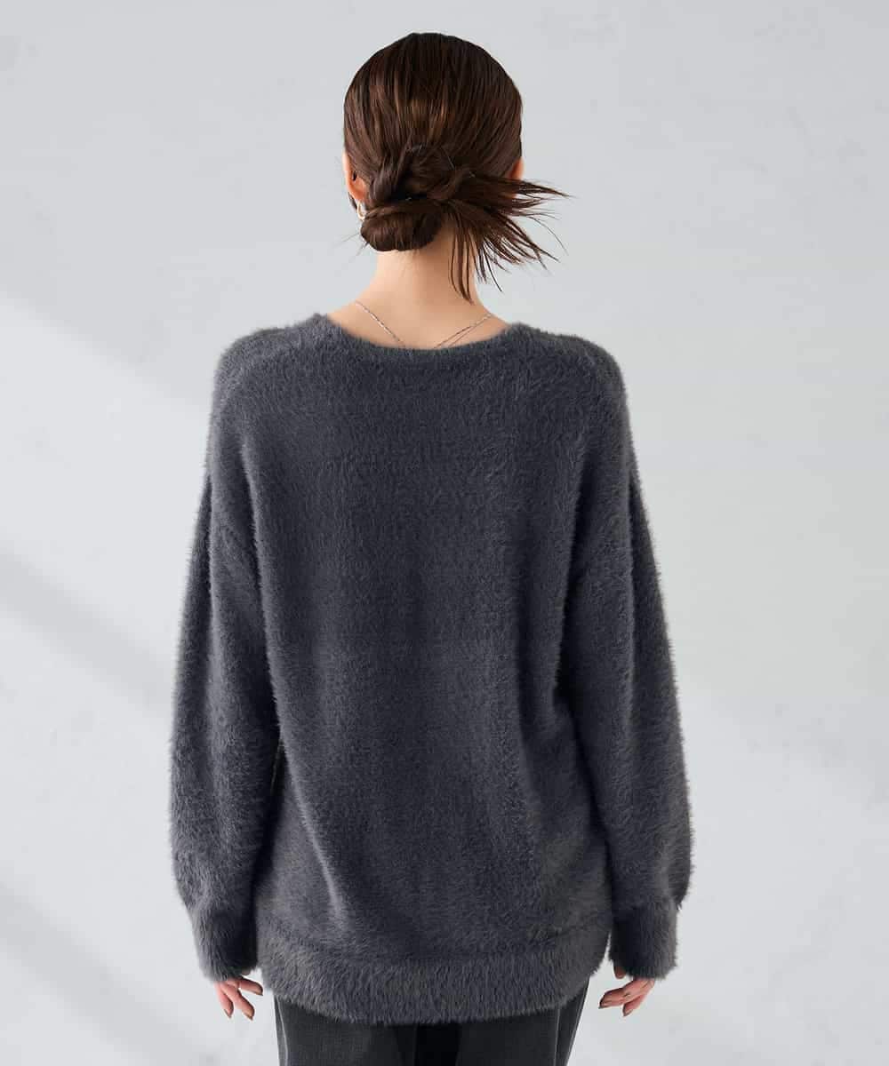 K2FLA21044 a.v.v(アー・ヴェ・ヴェ) フェザーヤーンVネックニット ラベンダー