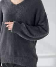 K2FLA21044 a.v.v(アー・ヴェ・ヴェ) フェザーヤーンVネックニット ラベンダー