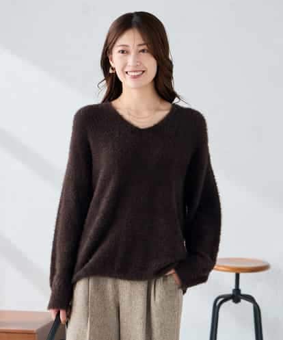 K2FLA21044 a.v.v フェザーヤーンVネックニット