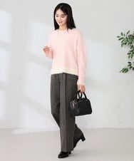 K2FLA32049 a.v.v(アー・ヴェ・ヴェ) フェザーヤーンバイカラーニット ピンク