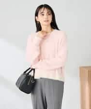 K2FLA32049 a.v.v(アー・ヴェ・ヴェ) フェザーヤーンバイカラーニット ピンク