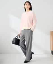 K2FLA32049 a.v.v(アー・ヴェ・ヴェ) フェザーヤーンバイカラーニット ピンク