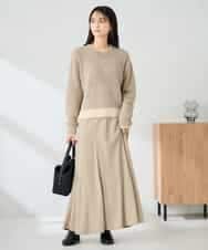 K2FLA32049 a.v.v(アー・ヴェ・ヴェ) フェザーヤーンバイカラーニット ピンク