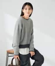 K2FLA32049 a.v.v(アー・ヴェ・ヴェ) フェザーヤーンバイカラーニット ピンク