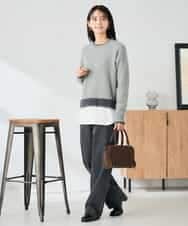 K2FLA32049 a.v.v(アー・ヴェ・ヴェ) フェザーヤーンバイカラーニット ピンク