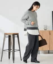 K2FLA32049 a.v.v(アー・ヴェ・ヴェ) フェザーヤーンバイカラーニット ピンク