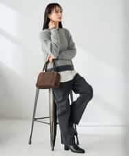 K2FLA32049 a.v.v(アー・ヴェ・ヴェ) フェザーヤーンバイカラーニット ピンク